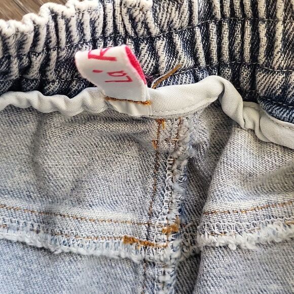 EUC fun rare La Ros women's Emoji smile butterfly love star jean skirt, M - Picture 9 of 10